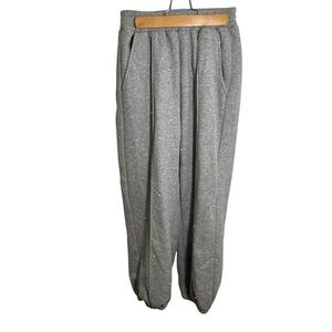Romie Jogger Sweatpants Light Gray Pearl Studded